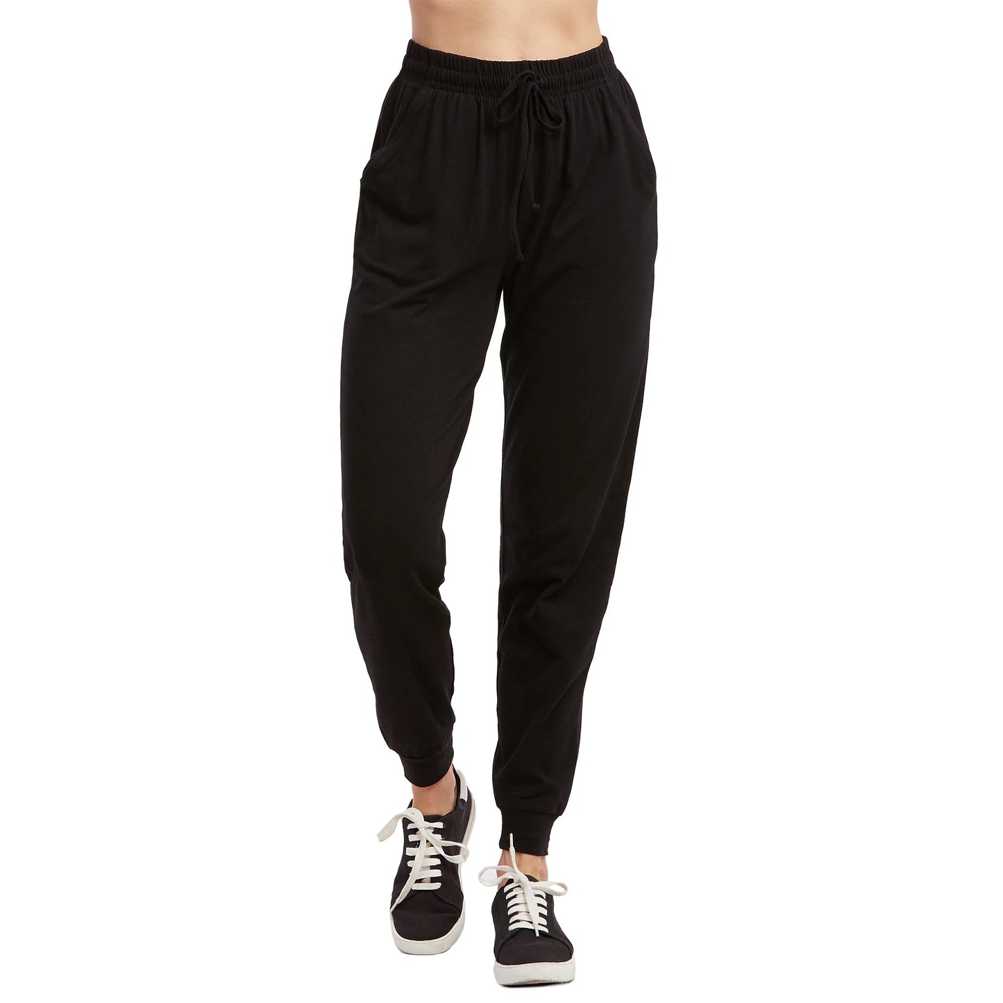 LADIES SINGLE JERSEY COTTON JOGGER PANTS WITH POCKETS