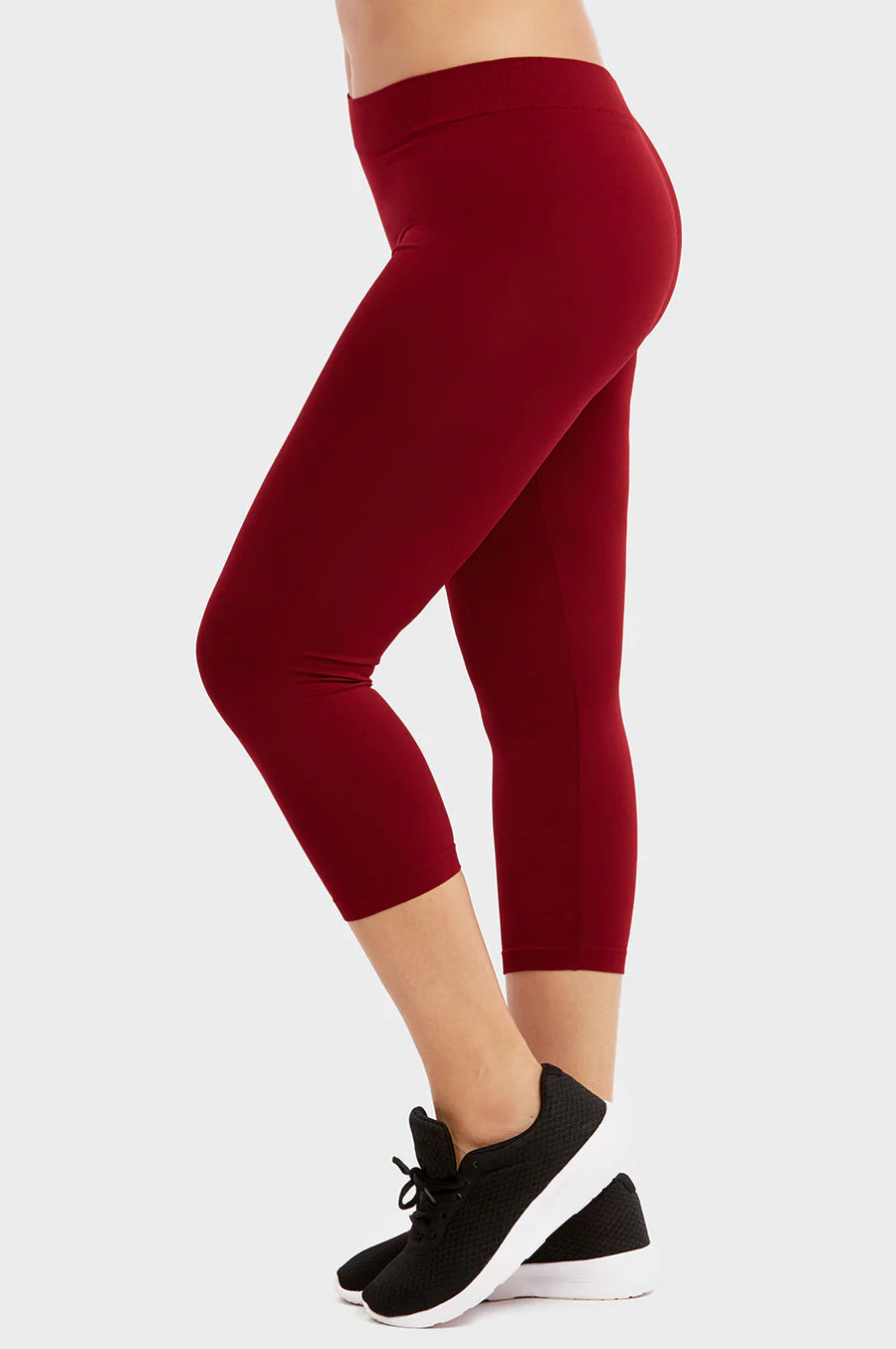 LADIES POLYESTER CAPRI LEGGINGS PLUS SIZE