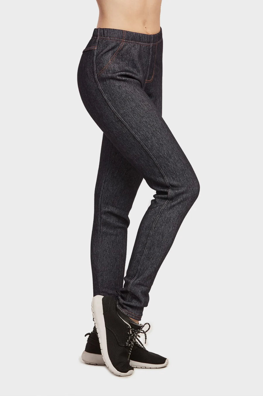 LADIES POLAR FLEECE JEGGINGS IN BLACK