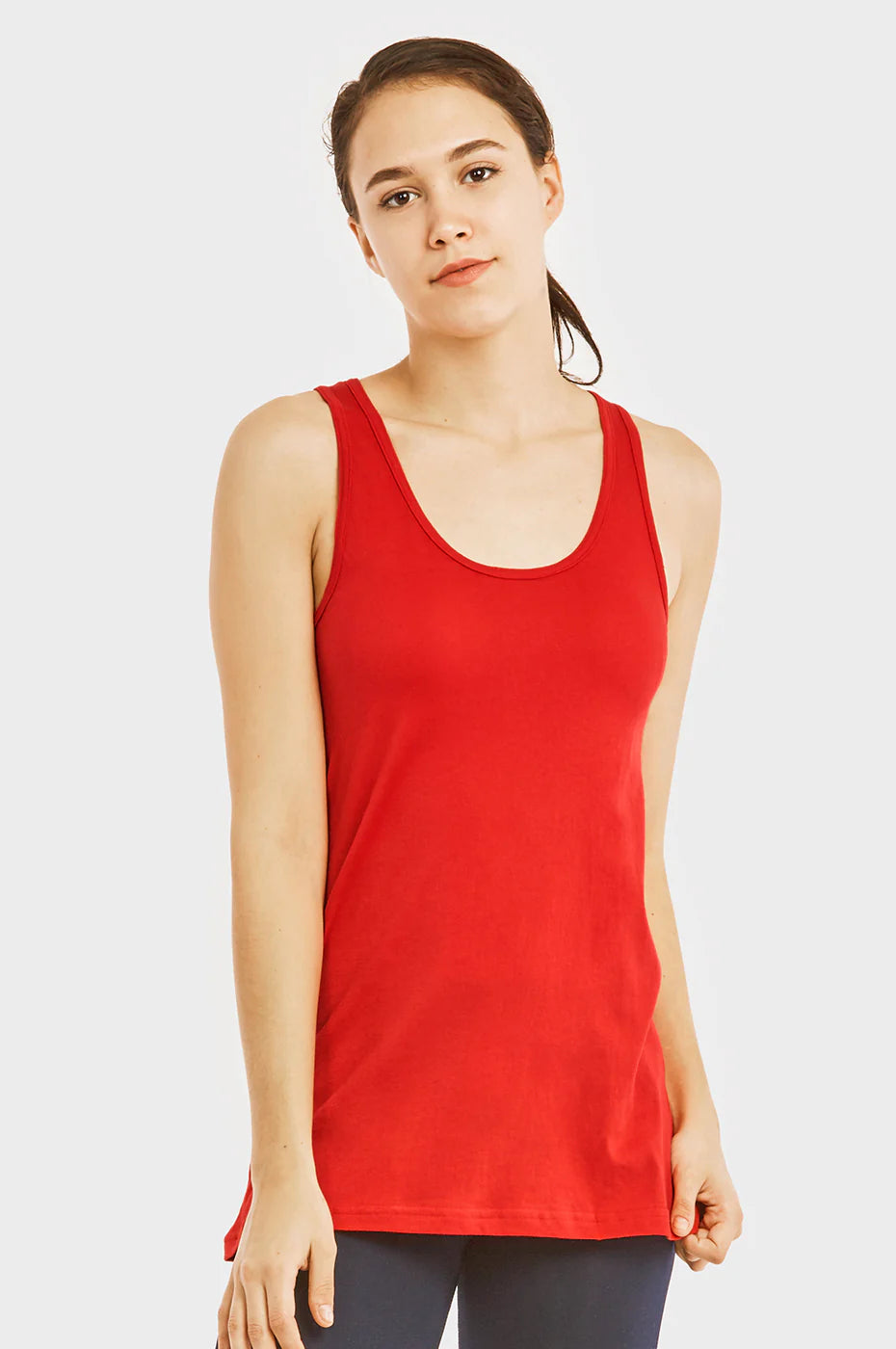 Loose fit jersey tank top