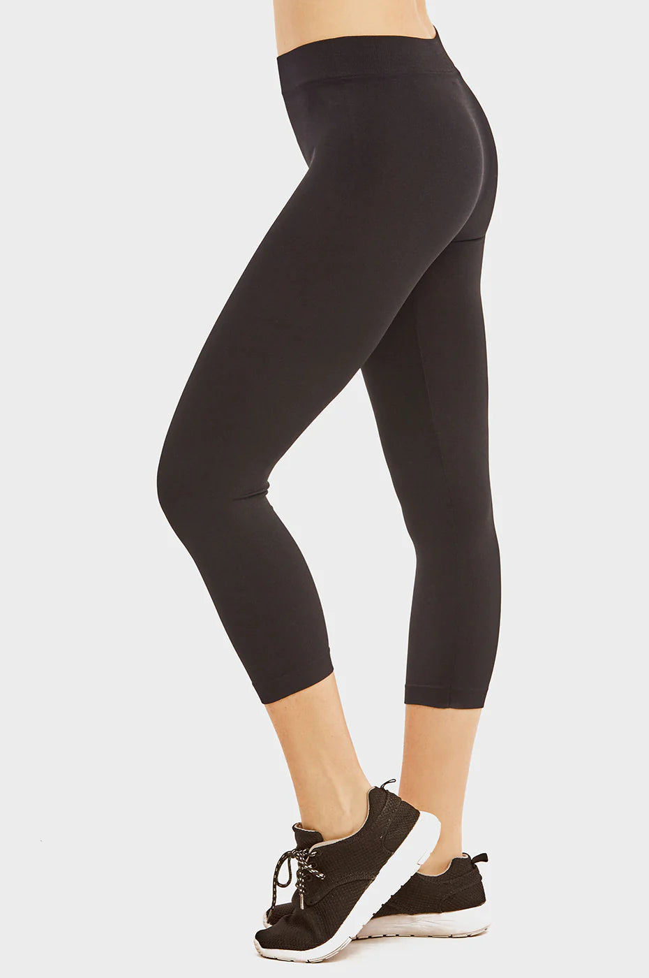 SOFRA LADIES POLYESTER CAPRI LEGGINGS